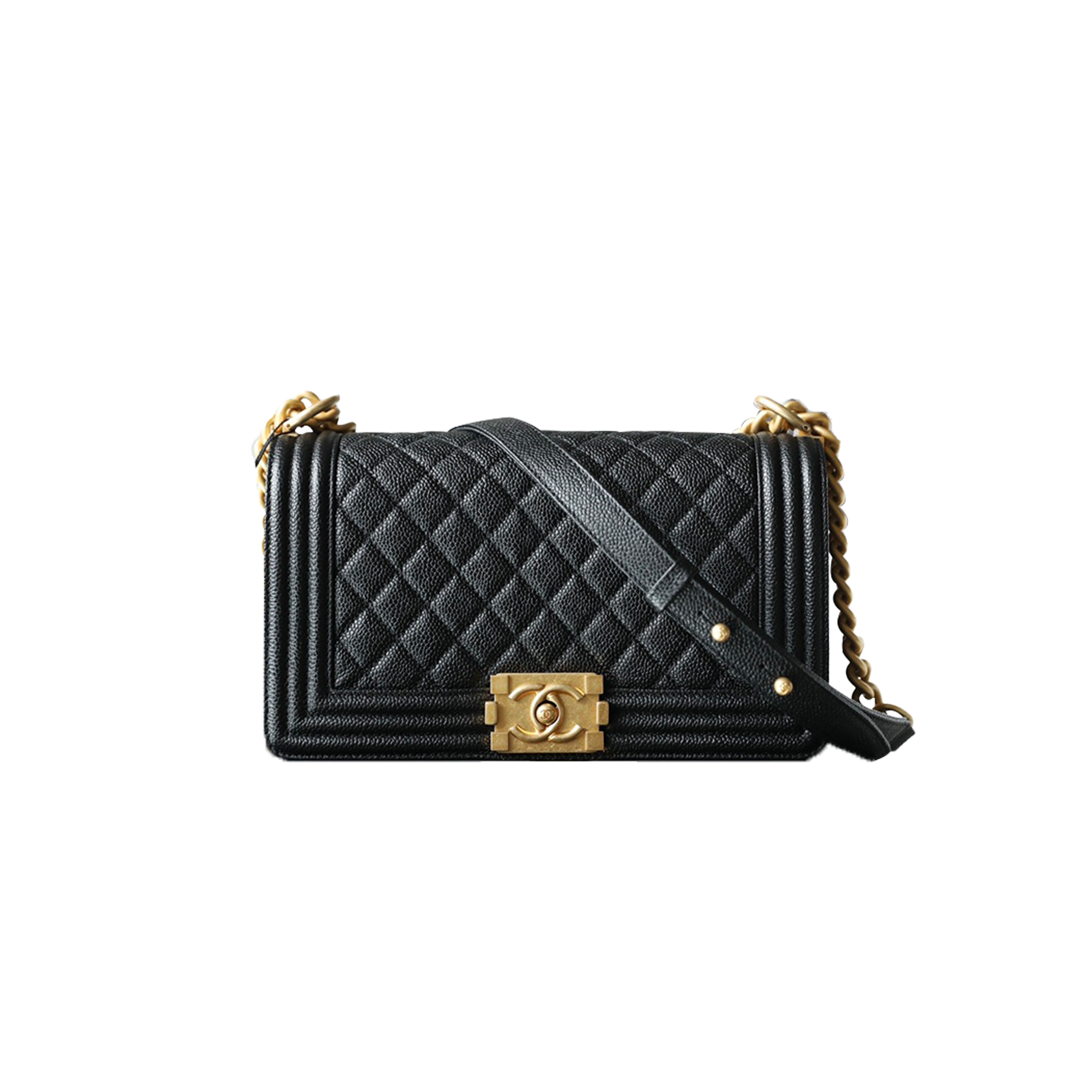 CHANEL MASTER BLACK CAVIAR BOY  MEDIUM SIZE A67086 (25*15*9cm)